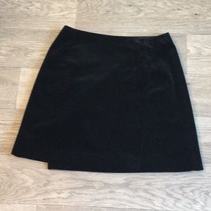 Black velvet skirt from Gap.